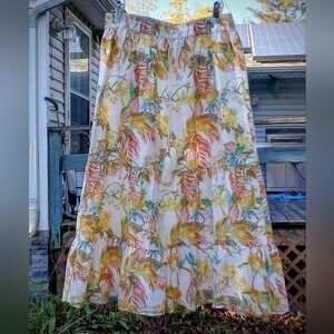 Rose & Olive Multicolor Tropical Maxi Skirt